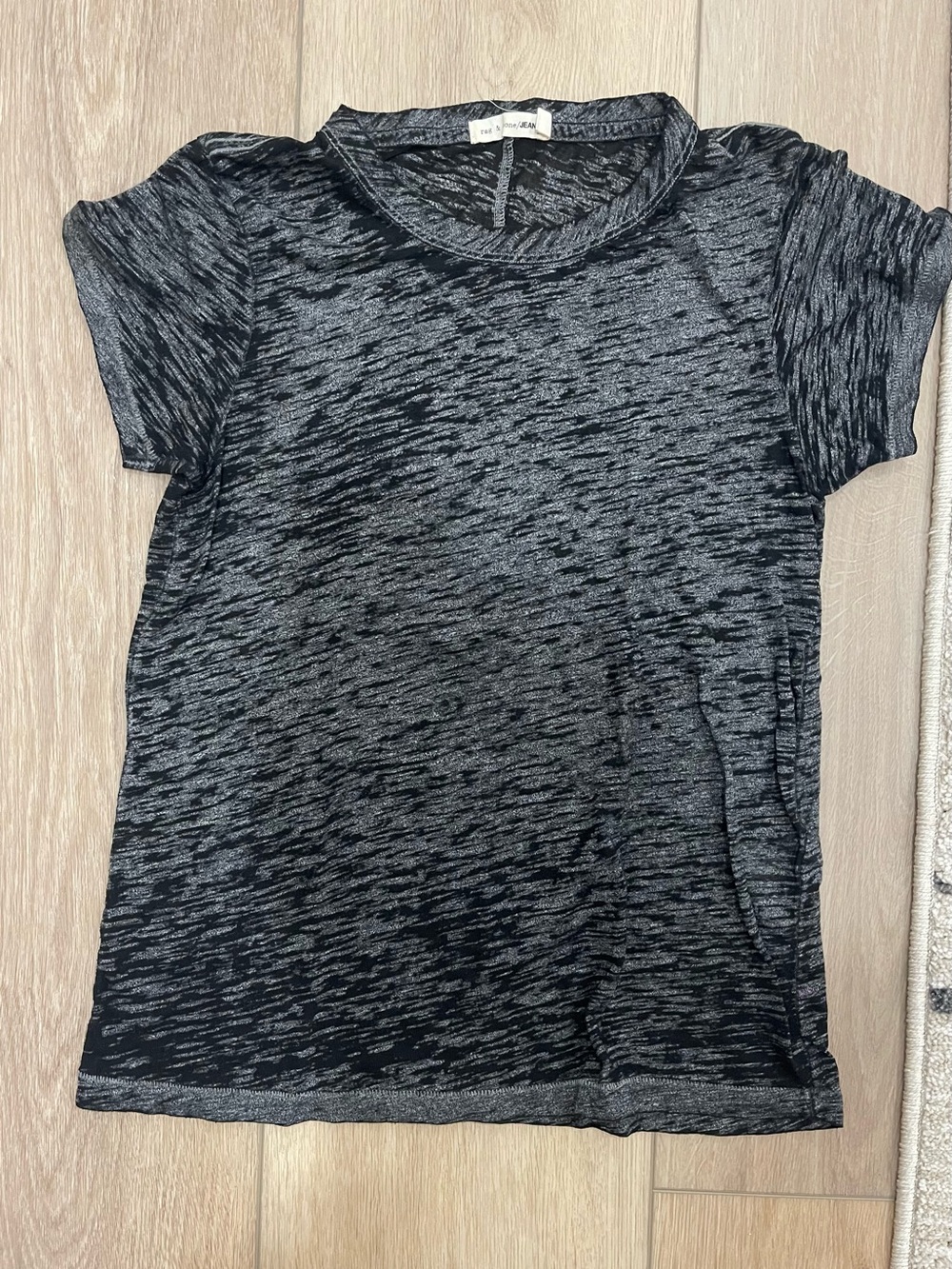 rag & bone Black & Gray Heathered Short Sleeve Tee - Picture 1 of 2